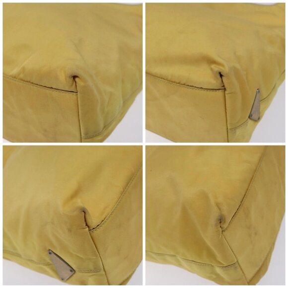PRADA Shoulder Bag Nylon Plastic Yellow Silver Auth - Picture 16 of 16